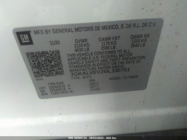 3GKALVEV2ML330751 GMC Terrain Slt