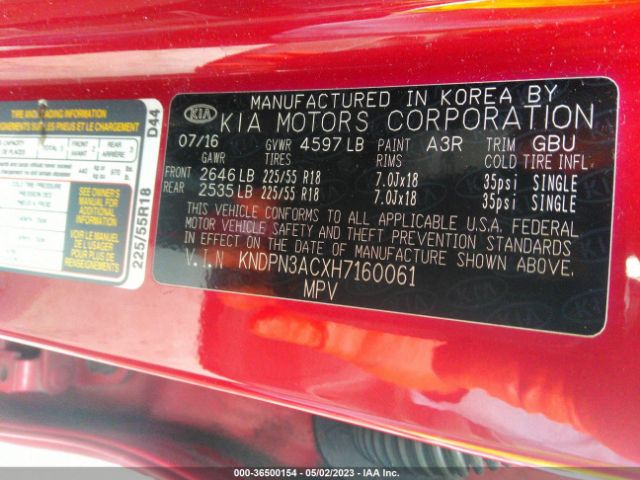 KNDPN3ACXH7160061 KIA Sportage Ex