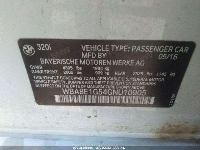 WBA8E1G54GNU10905 BMW 3 Series 320i