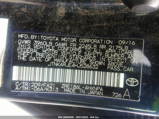 Toyota COROLLA IM 2017 JTNKARJE4HJ528632 Image 11
