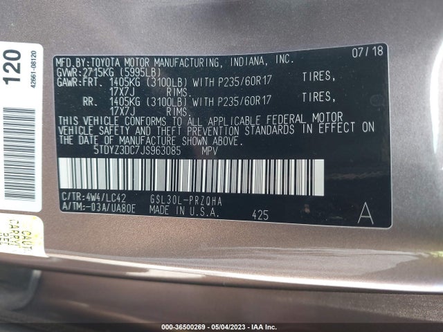 Toyota Sienna Xle Auto Access 2018 5TDYZ3DC7JS963085 Image 10