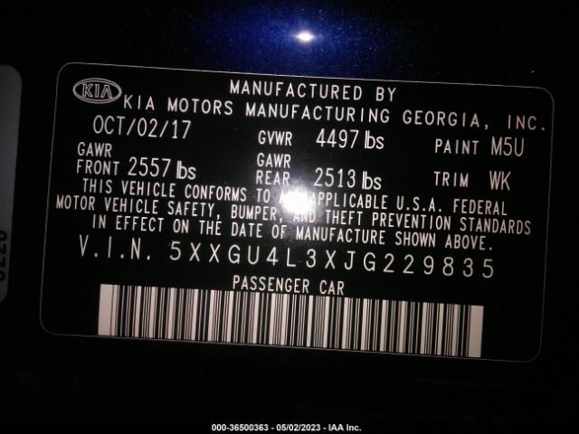 5XXGU4L3XJG229835 KIA OPTIMA EX
