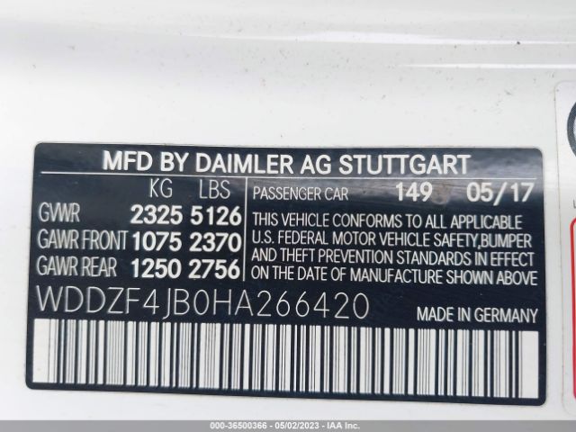 WDDZF4JB0HA266420 Mercedes-Benz E-class E 300