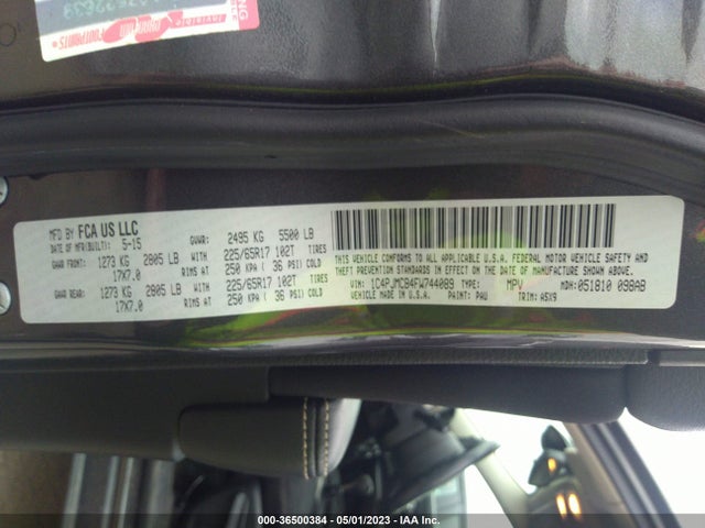 1C4PJMCB4FW744089 Jeep Cherokee Latitude