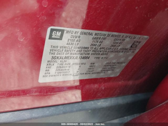 3GKALMEXXJL134984 GMC Terrain Sle