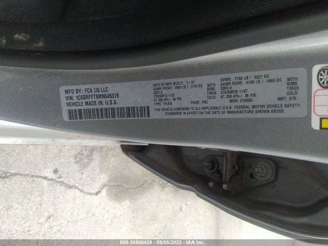 1C6SRFFT8MN645319 RAM 1500 Big Horn