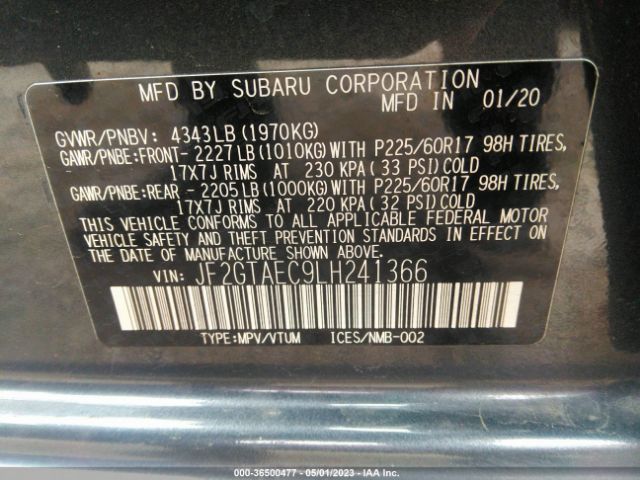 JF2GTAEC9LH241366 Subaru Crosstrek Premium