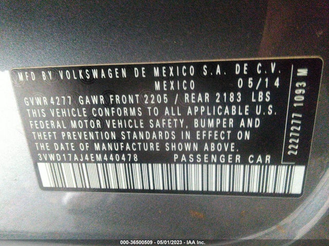 3VWD17AJ4EM440478 Volkswagen Jetta Sedan Se
