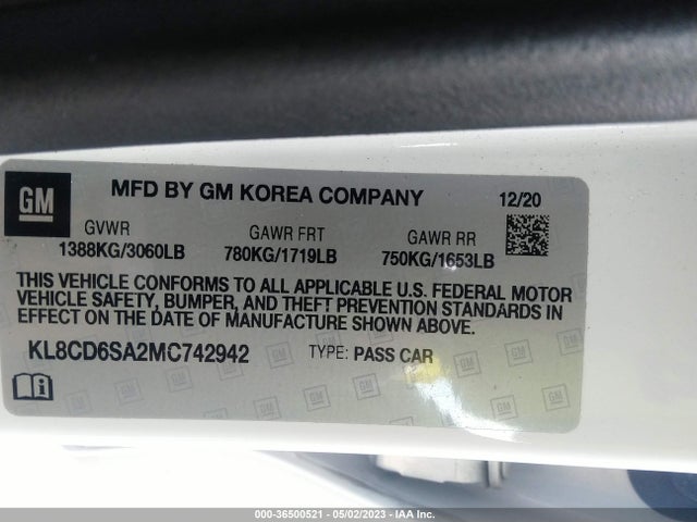 Chevrolet SPARK 1LT 2021 KL8CD6SA2MC742942 Image 11