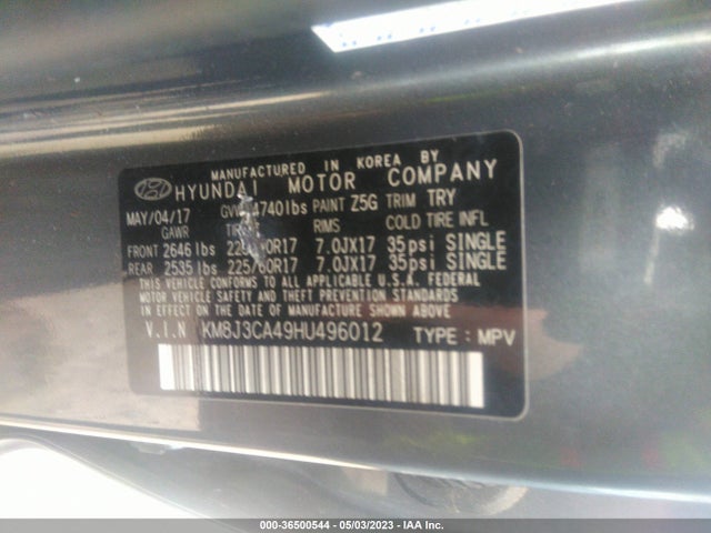 Hyundai TUCSON SE 2017 KM8J3CA49HU496012 Image 9
