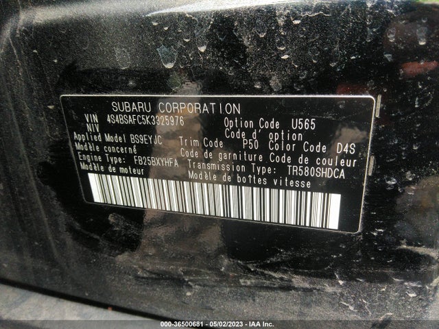 Subaru Outback Premium 2019 4S4BSAFC5K3325976 Image 10
