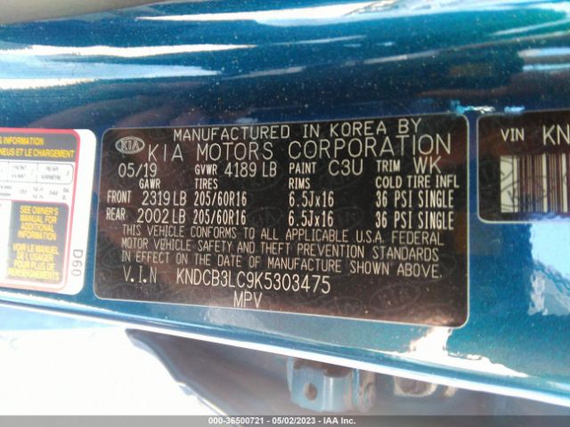 KNDCB3LC9K5303475 KIA NIRO LX