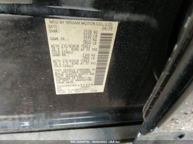 5N1AZ2MJ1KN137328 Nissan MURANO SV