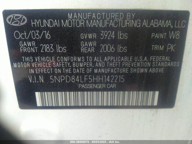 Hyundai ELANTRA SE 2017 5NPD84LF5HH142215 Image 9