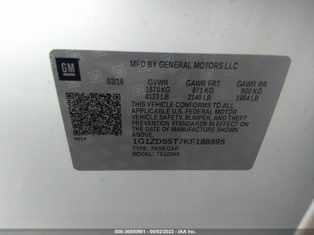Chevrolet MALIBU LT 2019 1G1ZD5ST7KF188895 Image 11