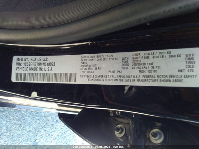 1C6SRFBT9MN618023 RAM 1500 Big Horn