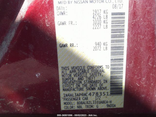 1N4AL3AP4HC478351 Nissan Altima 2.5 Sl