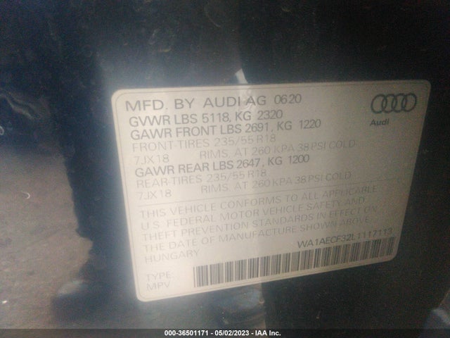 WA1AECF32L1117113 Audi Q3 PREMIUM