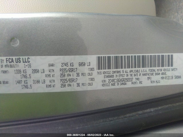 2C4RC1BGXGR292237 Chrysler Town & Country Touring