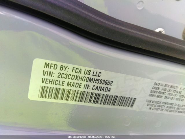 2C3CDXHG0MH593652 Dodge CHARGER GT