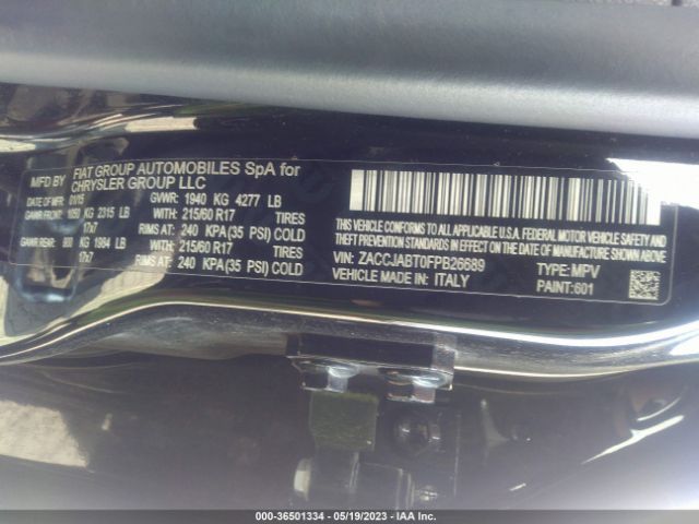 ZACCJABT0FPB26689 Jeep Renegade Latitude