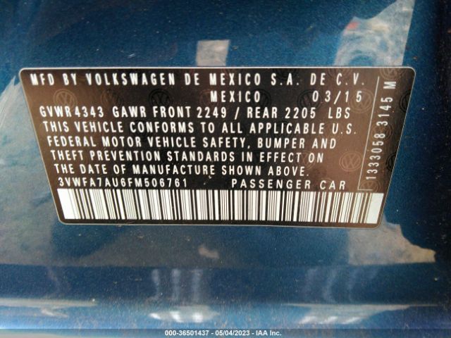 3VWFA7AU6FM506761 Volkswagen Golf Sportwagen Tdi S 4-door