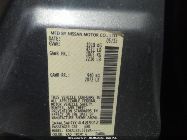 1N4AL3AP7FC448922 Nissan ALTIMA 2.5