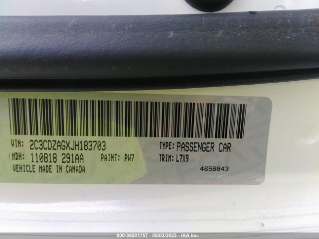 2C3CDZAGXJH183703 Dodge Challenger Sxt