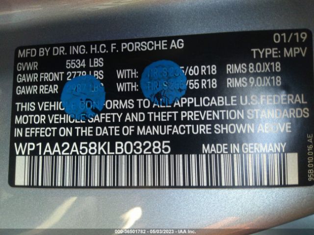WP1AA2A58KLB03285 Porsche Macan