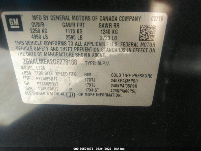 2GKALMEK2G6278188 GMC Terrain Sle