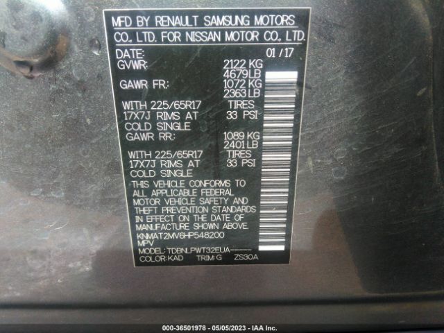 KNMAT2MV6HP548200 Nissan ROGUE S