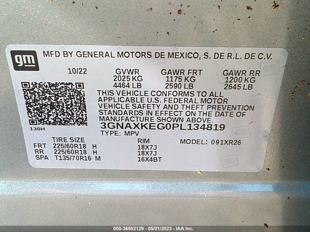 Chevrolet EQUINOX LT 2023 3GNAXKEG0PL134819 Image 9