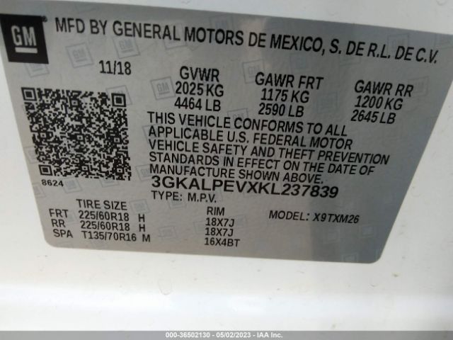 3GKALPEVXKL237839 GMC Terrain Slt
