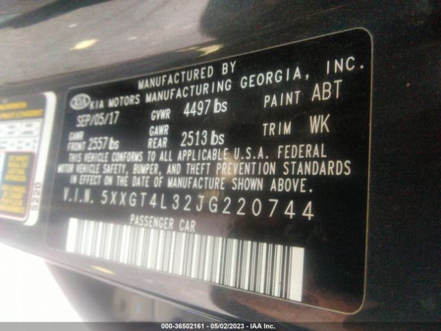 5XXGT4L32JG220744 KIA Optima S