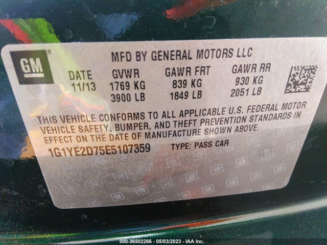 Chevrolet Corvette Stingray 3lt 2014 1G1YE2D75E5107359 Image 10