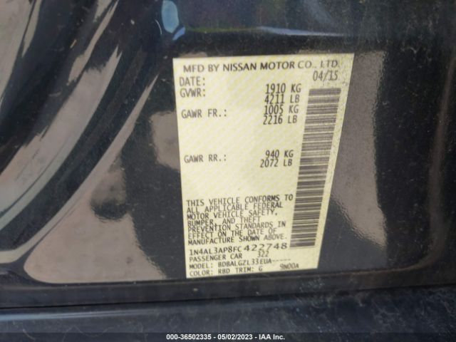 1N4AL3AP8FC422748 Nissan ALTIMA 2.5