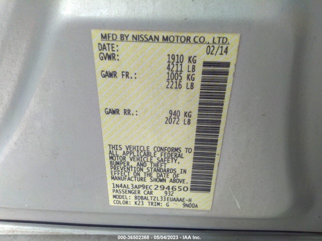 Nissan Altima 2.5 Sv 2014 1N4AL3AP9EC294650 Image 11