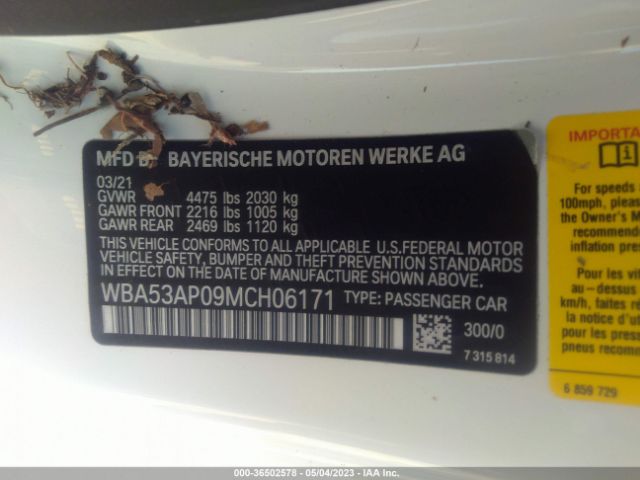 WBA53AP09MCH06171 BMW 4 Series 430i