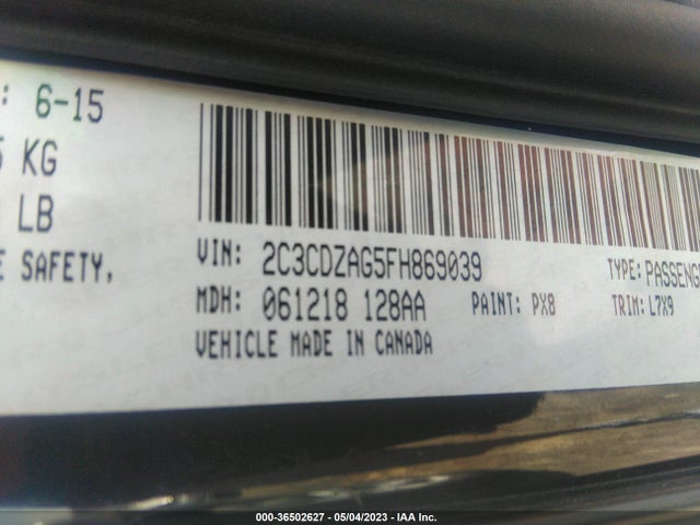 Dodge Challenger Sxt 2015 2C3CDZAG5FH869039 Image 9