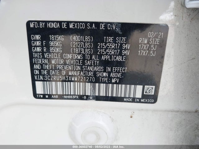 Honda HR-V LX 2021 3CZRU5H3XMM721270 Image 10