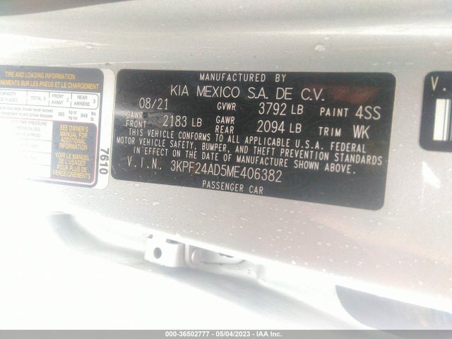 KIA Forte Lxs 2021 3KPF24AD5ME406382 Image 10