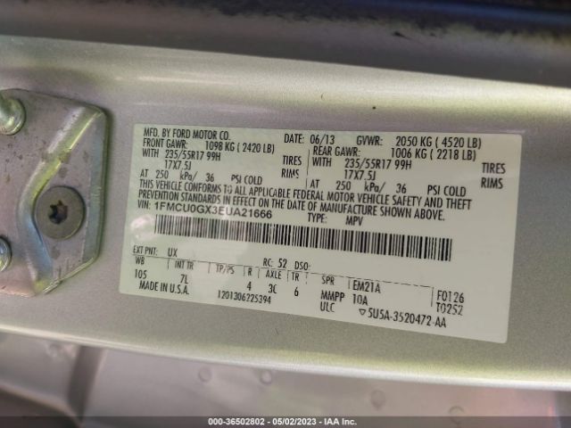 1FMCU0GX3EUA21666 Ford ESCAPE SE