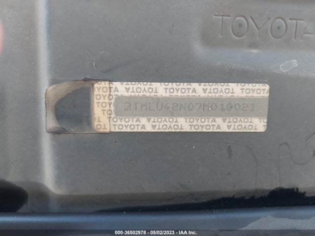 2007 TOYOTA TACOMA VIN: 3TMLU42N07M010021