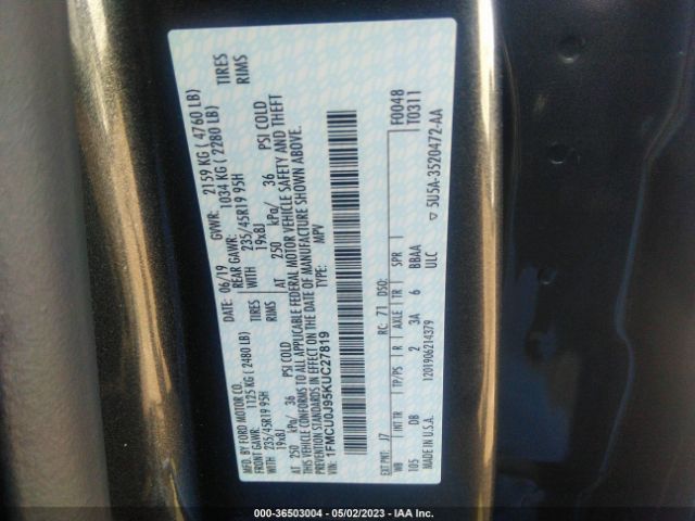 Ford Escape Titanium 2019 1FMCU0J95KUC27819 Image 9
