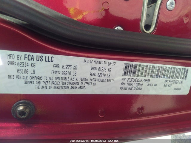 2C3CCAEG5JH148680 Chrysler 300 Limited