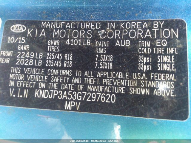 KNDJP3A53G7297620 KIA SOUL +