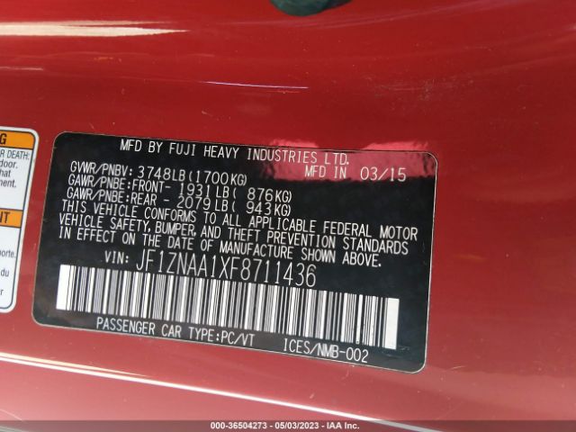JF1ZNAA1XF8711436 Scion FR-S