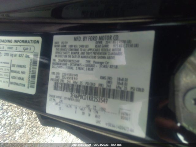 3FA6P0CD1KR253549 Ford FUSION SEL