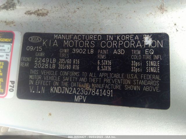 KNDJN2A23G7841491 KIA Soul Base