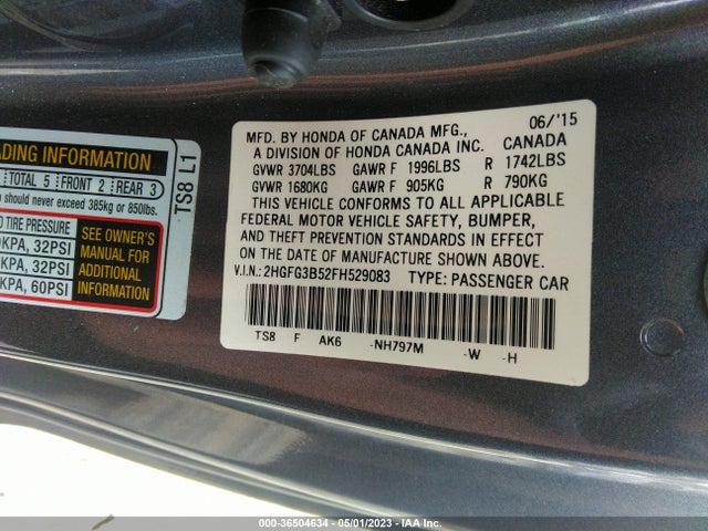 Honda Civic Coupe Lx 2015 2HGFG3B52FH529083 Image 9